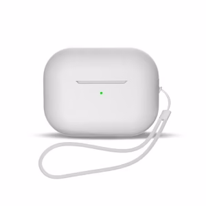 Silikona apvalks AirPods 1 / AirPods 2 ar rokassiksniņu - balts