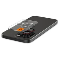 Spigen Optik Pro L-Series Glas.tR EZ Fit rūdītais stikls iPhone 14 Pro / Pro Max / 15 Pro / Pro Max / 16 Pro / 16 Pro Max / 17 Pro / 17 Pro Max - melns ar sarkanu malu