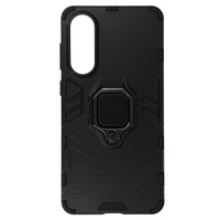 Gredzena bruņots apvalks Samsung Galaxy S25 Edge melns