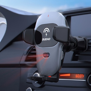 Dudao automātiskais turētājs ar iebūvētu Qi 15W bezvadu lādētāju pelēks (F20xs)