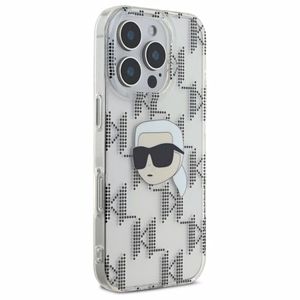 Karl Lagerfeld IML Karl galvas elektroplēts iPhone 16 Pro apvalks - caurspīdīgs