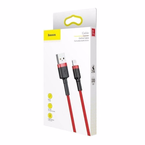 Baseus Cafule USB Lightning kabelis 0,5m 2,4A sarkans