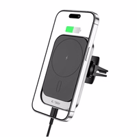 Tech-Protect CW19 MagSafe magnētiskais automašīnas turētājs ar 15W indukcijas lādētāju gaisa ventilācijai - melns