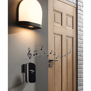 GreenBlue GB157 B Kinetic Battery-free Wireless Dorr Bell, Melodies, Black, Range up to 200m, IP44