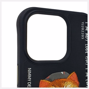 Nimmy Glasses Cool Kaķa apvalks iPhone 15 Pro – melns