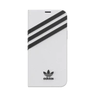 Adidas OR grāmatu apvalks PU iPhone 12 / 12 Pro 6.1" - balta un melna