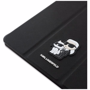 Karl Lagerfeld Saffiano Magnetic Karl & Choupette iPad Pro 11" 2024 Book Cover Case - Black