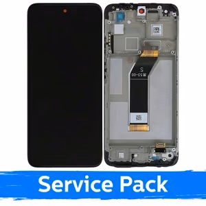 LCD Ekrāns saderīgs ar Xiaomi Redmi 10 (2022) melns ar rāmi (Service Pack)