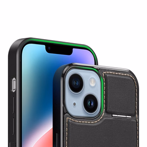 3in1 maku apvalks ar statīvu iPhone 15 Plus MagSafe RFID bloķētājs Dux Ducis Rafi Mag - melns