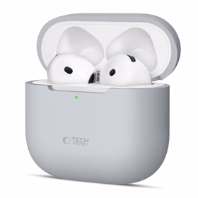 Tech-Protect silikona apvalks Apple AirPods 4 austiņām - pelēks