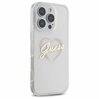 Guess IML Heart viedtālruņa apvalks iPhone 16 Pro - caurspīdīgs