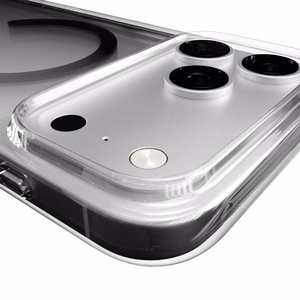 Puro Lite Mag TPU+PC Case Compatible with MagSafe for iPhone 17 Pro - Transparent with Black Ring