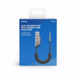 Savio TR-16 Transmitter AUX adapter with hands-free function, Bluetooth 5.3, Google Assistant/Siri