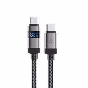 Acefast C15-03 USB-C - USB-C cable with display 480Mb/s 60W 1.2m - black