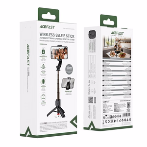 Acefast E42 pašbilžu statīvs ar automātisku trijkāji un Bluetooth tālvadības pulti 63 cm - melns