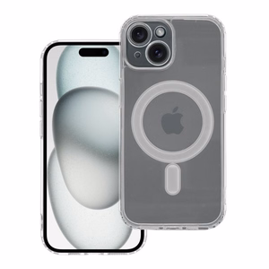 CLEAR MAG COVER viedtālruņa apvalks ar kameras aizsardzību, saderīgs ar MagSafe, paredzēts IPHONE 15, caurspīdīgs