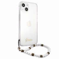 Guess GUHCP13SKPSWH iPhone 13 mini 5.4" Caurspīdīgs cietais apvalks Baltais Pērle