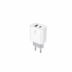 Sienas lādētājs MX ALFA 20W PD+QC, USB-A+C balts TTT