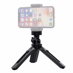 Mini statīva selfiju nūjas turētājs telefonam, kamerai un GoPro, 16-21 cm - melns