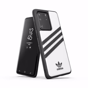 Adidas OR veidots apvalks PU Samsung Galaxy S20 Ultra - balta un melna