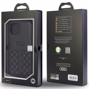 Audi īstas ādas viedtālruņa apvalks iPhone 12/12 Pro 6.1 melns