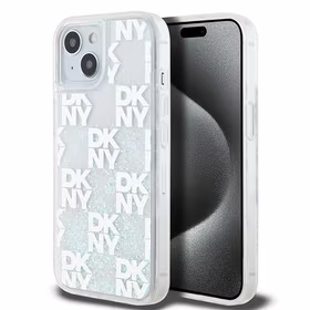 DKNY šķidrā spīduma vairāku logotipu viedtālruņa apvalks iPhone 15 / 14 / 13 - balts
