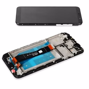 LCD displejs saderīgs ar Huawei Y5 2018 ar rāmi balts HQ