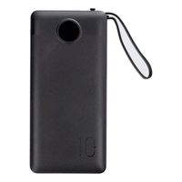 Power Bank Veger "W1116" melns 10000mAh (PD / QC3.0) + integrēts 3in1 kabelis