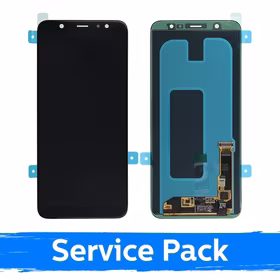 LCD Displejs Saderīgs ar Samsung A605 2018 A6+ Melns (Service Pack)