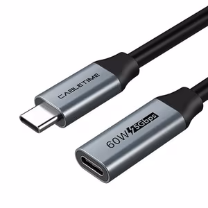 Extension Cable USB 3.0 Type-C (M) to USB Type-C (F), 5Gbps, 60W, 4K/60Hz, 0.5m