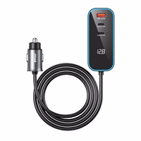 BWOO CC107 PD car lādētājs 1x USB-C - USB-A port 30W melns