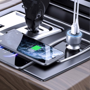Dudao R4Ultra 120W Power Delivery Quick Charge LED Car Lādētājs USB-A USB-C - Gray