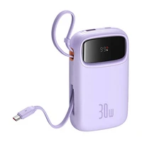 Portatīvais lādētājs Baseus QPow 2 10000mAh 30W 2xUSB-C (violets)