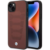 Viedtālruņa apvalks BMW BMHCP14S22RPSR iPhone 14 6.1" bordo/bordo ādas sēdekļu raksts