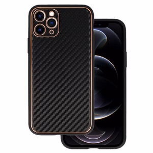 TEL PROTECT Leather Carbon viedtālruņa apvalks Iphone 11 melns