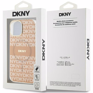 DKNY IML mono un svītru magnētiskais viedtālruņa apvalks iPhone 15 / 14 / 13 - rozā