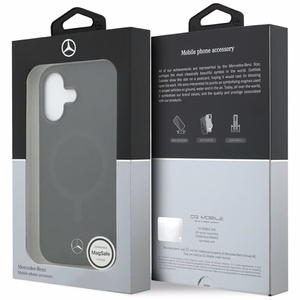Mercedes gludas ādas magnētiskais viedtālruņa apvalks iPhone 17 - melns