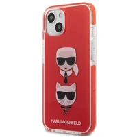 Karl Lagerfeld Karl & Choupette Head viedtālruņa apvalks iPhone 13 mini - sarkans