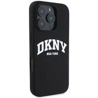 DKNY Silikona baltais drukāts logotips magnētiskais viedtālruņa apvalks iPhone 16 Pro Max - melns