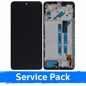 LCD Displejs Saderīgs ar Xiaomi Redmi Note 11 Pro / Poco X4 Pro 5G Melns Ar Frame (Service Pack)