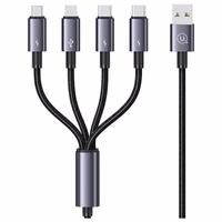 USAMS kabelis 4in1 2xUSB-C/Lightning/MicroU SB 15W 1,2m Aluminum Alloy Data Cable Sufeng Series SJ739USB101 (US-SJ739)