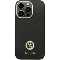 Guess GUHCP13LM4DGPK viedtālruņa apvalks iPhone 13 Pro / 13 – melns Silikona Logo Strass 4G