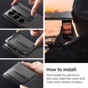 Spigen Optik Armor viedtālruņa apvalks Samsung Galaxy S24 Ultra - melns