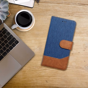 Viedtālruņa apvalks JEANS Book priekš iPhone 16e (SE 4 2025) - zils