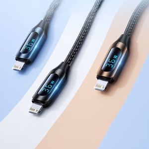 Wozinsky WUCLC2 Lightning - USB-C 36W 480Mb/s cable 2m with display - black