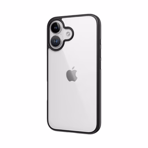 Rock Guard sērijas viedtālruņa apvalks Iphone 16 Plus caurspīdīgs-melns