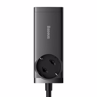 Baseus GaN3 Pro sienas lādētājs / pagarinātājs 2xUSB + 2xUSB-C + AC, 100W (melns)