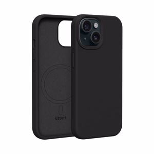 Etteri Silikona Mag maciņš for iPhone 15 6,1" melns