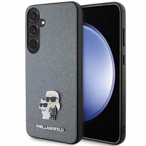 Karl Lagerfeld KLHCS24MPSAKCMPG S24+ S926 cietais apvalks pelēks/pelēks Saffiano Karl & Choupette Metal Pin