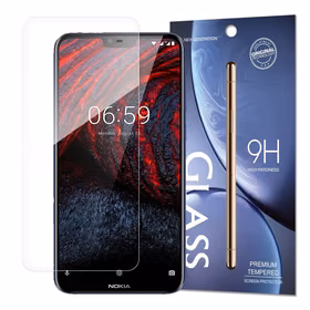 Rūdīts stikls 9H aizsargstikls Nokia 6.1 Plus / Nokia X6 2018 (iepakojums – aploksne)